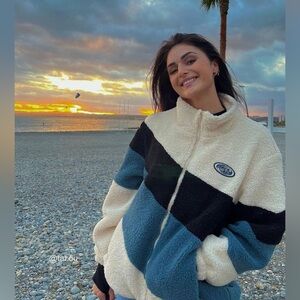 Unisex AELFRIC EDEN THREE-COLOR PATCHWORK SHERPA COAT